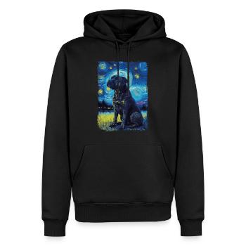 Cane Corso Nuit étoilée - Sweat à capuche Premium bio Homme - noir - Devant - Nico (187cm)