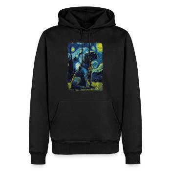 Cane Corso Nuit étoilée - Sweat à capuche Premium bio Homme - noir - Devant - Nico (187cm)