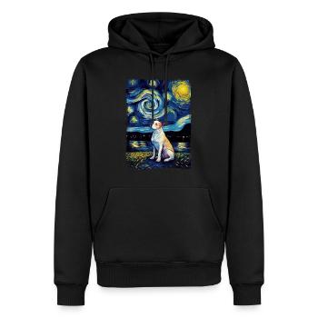 Pitbull Nuit étoilée - Sweat à capuche Premium bio Homme - noir - Devant - Nico (187cm)