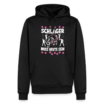 Schlager Tshirt Damen Schlagerparty Kostüm Party - Männer Premium Bio Hoodie - Schwarz - Vorne - Nico (187cm)