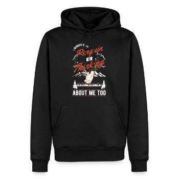 Pinguin Penguin Kaiserpinguin Gelbaugenpinguin - Männer Premium Bio Hoodie - Schwarz - Vorne - Nico (187cm)