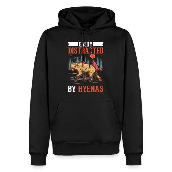 Facilement distrait par les hyènes Aardwolf Hyena - Sweat à capuche Premium bio Homme - noir - Devant - Nico (187cm)
