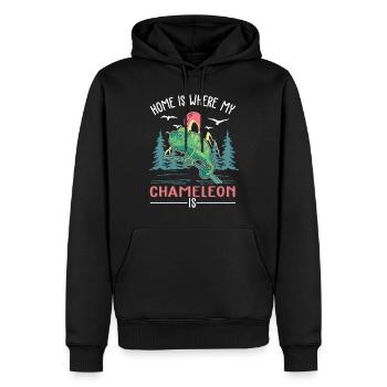 Chameleon Home Chameleon - Sweat à capuche Premium bio Homme - noir - Devant - Nico (187cm)