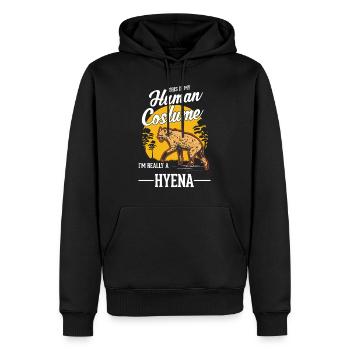 Hyäne Kostüm Erdwolf Halloween Hyena - Männer Premium Bio Hoodie - Schwarz - Vorne - Nico (187cm)