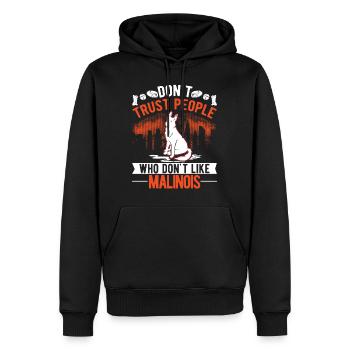 Malinois Belgischer Schäferhund Mechelse Herder - Männer Premium Bio Hoodie - Schwarz - Vorne - Nico (187cm)