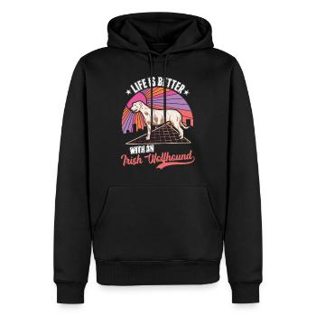 Irischer Wolfshund Irish Wolfhound - Männer Premium Bio Hoodie - Schwarz - Vorne - Nico (187cm)