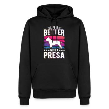 La vie est meilleure avec un Presa Canario - Sweat à capuche Premium bio Homme - noir - Devant - Nico (187cm)