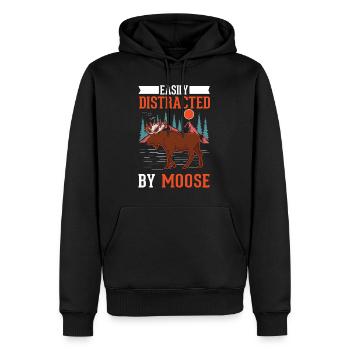Moose Gift Elk Antlers Scandinavia - Men’s Premium Organic Hoodie - black - Front - Nico (187cm)
