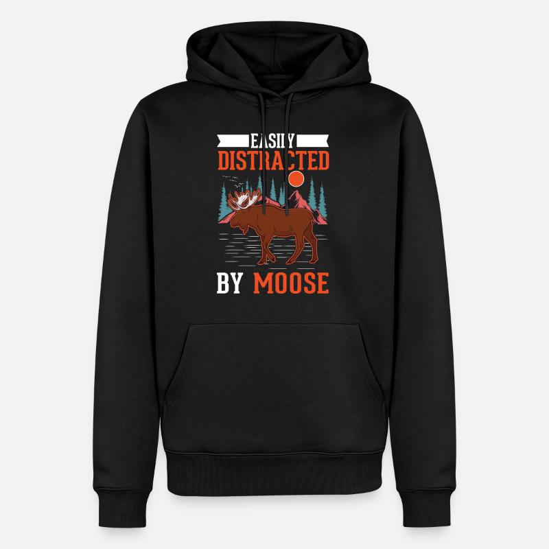 Elch Geschenk Elchgeweih Skandinavien - Männer Premium Bio Hoodie - Schwarz