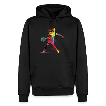 Tennis Filles Retrowave - Sweat à capuche Premium bio Homme - noir - Devant - Nico (187cm)