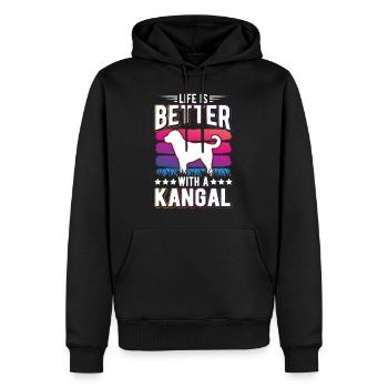 Das Leben ist beser mit einem Kangal - Männer Premium Bio Hoodie - Schwarz - Vorne - Nico (187cm)