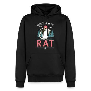 La maison est là où sont mes rats - Sweat à capuche Premium bio Homme - noir - Devant - Nico (187cm)