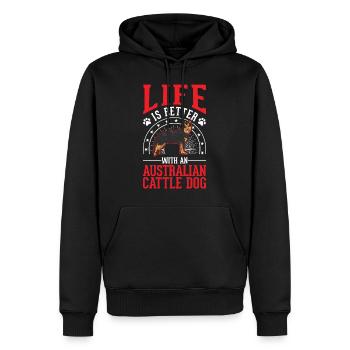 La vie est meilleure avec Australia Cattle Dogs - Sweat à capuche Premium bio Homme - noir - Devant - Nico (187cm)