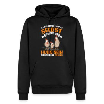 Hühner Hühnchen Bauer Huhn - Männer Premium Bio Hoodie - Schwarz - Vorne - Nico (187cm)