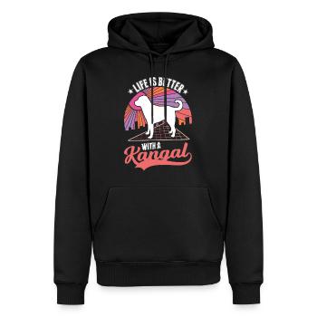 Das Leben ist beser mit einem Kangal - Männer Premium Bio Hoodie - Schwarz - Vorne - Nico (187cm)
