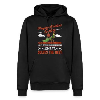 Cadeau mante mante mante mante mante - Sweat à capuche Premium bio Homme - noir - Devant - Nico (187cm)