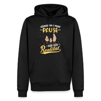 Poulet cadeau Poulet fermier Poulet - Sweat à capuche Premium bio Homme - noir - Devant - Nico (187cm)