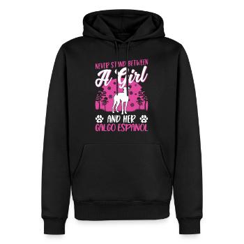 Galgo Español Fille Lévrier Espagnol Galgo - Sweat à capuche Premium bio Homme - noir - Devant - Nico (187cm)