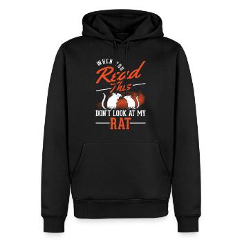 Rat Cadeau Maison Rat Propriétaire - Sweat à capuche Premium bio Homme - noir - Devant - Nico (187cm)