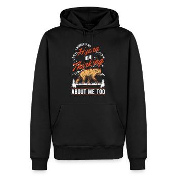 Hyäne Geschenk Erdwolf Hyena - Männer Premium Bio Hoodie - Schwarz - Vorne - Nico (187cm)