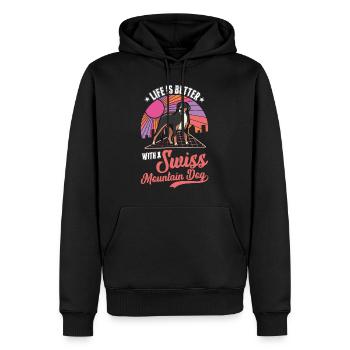 Life is better with a Mountain Dog - Men’s Premium Organic Hoodie - black - Front - Nico (187cm)