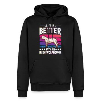 Irischer Wolfshund Irish Wolfhound - Männer Premium Bio Hoodie - Schwarz - Vorne - Nico (187cm)