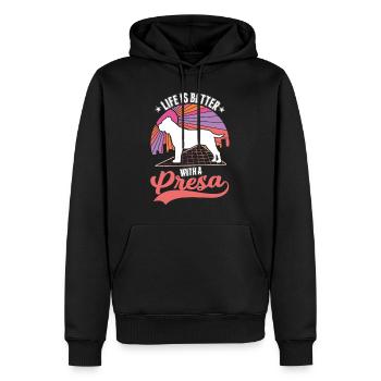 La vie est meilleure avec un Presa Canario - Sweat à capuche Premium bio Homme - noir - Devant - Nico (187cm)