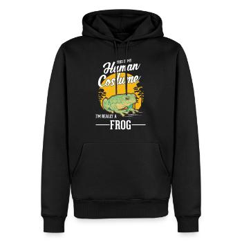 Grenouille Halloween Rainette - Sweat à capuche Premium bio Homme - noir - Devant - Nico (187cm)