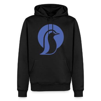 Penguin silhouette at the South Pole minimalist - Men’s Premium Organic Hoodie - black - Front - Nico (187cm)