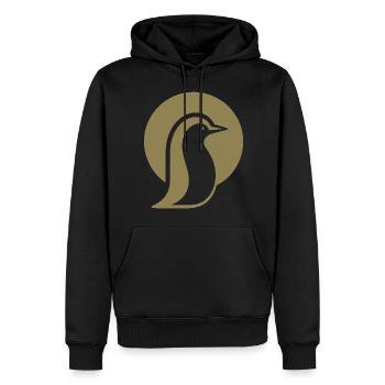 Penguin silhouette at the South Pole minimalist - Men’s Premium Organic Hoodie - black - Front - Nico (187cm)