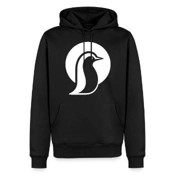 Penguin silhouette at the South Pole minimalist - Men’s Premium Organic Hoodie - black - Front - Nico (187cm)