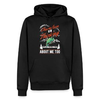 Cadeau caméléon Caméléon - Sweat à capuche Premium bio Homme - noir - Devant - Nico (187cm)