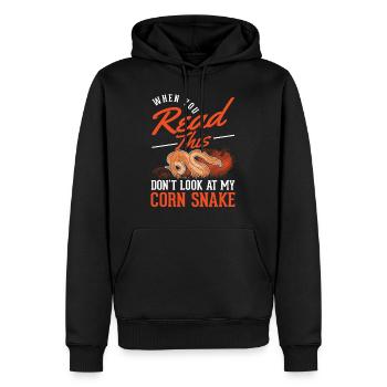 Serpent des blés cadeau Serpent des blés - Sweat à capuche Premium bio Homme - noir - Devant - Nico (187cm)