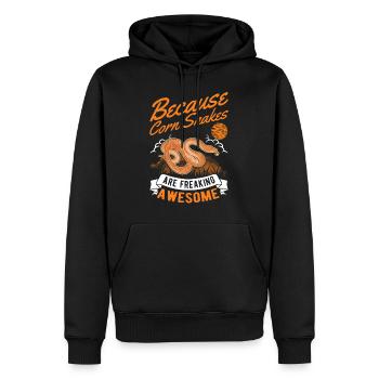 Serpent des blés cadeau Serpent des blés - Sweat à capuche Premium bio Homme - noir - Devant - Nico (187cm)