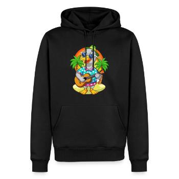 Drôle Goose Cartoon Lunettes de soleil de plage d’été Guitare - Sweat à capuche Premium bio Homme - noir - Devant - Nico (187cm)