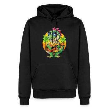 Lustige Dinosaurier Cartoon Sommer Strand Sonnenbrille - Männer Premium Bio Hoodie - Schwarz - Vorne - Nico (187cm)