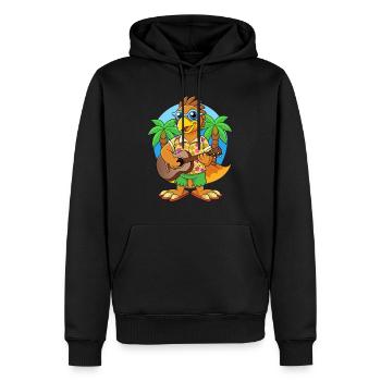 Lustige Falke Cartoon Sommer Strand Sonnenbrille Gitarre - Männer Premium Bio Hoodie - Schwarz - Vorne - Nico (187cm)