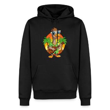 Drôle d’autruche dessin animé plage d’été lunettes de soleil - Sweat à capuche Premium bio Homme - noir - Devant - Nico (187cm)