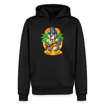 Lustige Pinguin Cartoon Sommer Strand Sonnenbrille - Männer Premium Bio Hoodie - Schwarz - Vorne - Nico (187cm)