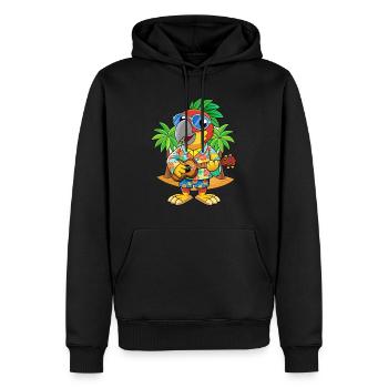 Lustige Papageien-Cartoon-Sommer-Strand-Sonnenbrille - Männer Premium Bio Hoodie - Schwarz - Vorne - Nico (187cm)