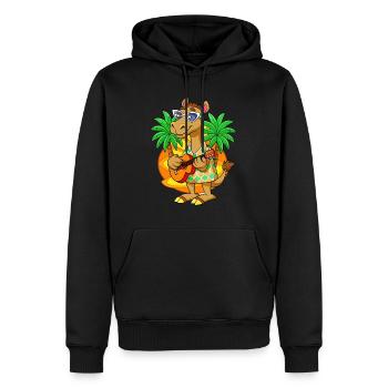 Lustige Kamel Cartoon Sommer Strand Sonnenbrille Gitarre - Männer Premium Bio Hoodie - Schwarz - Vorne - Nico (187cm)