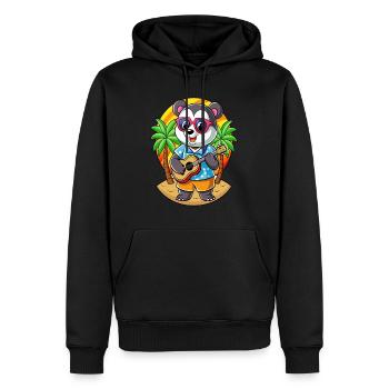 Drôle Panda Dessin Animé Plage D’été Lunettes De Soleil Guitare - Sweat à capuche Premium bio Homme - noir - Devant - Nico (187cm)