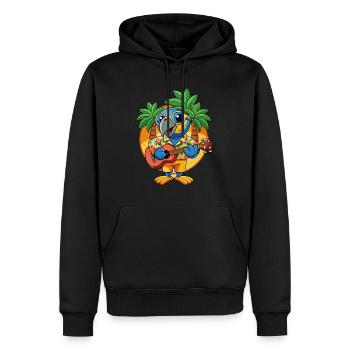 Lustige Papageien-Cartoon-Sommer-Strand-Sonnenbrille - Männer Premium Bio Hoodie - Schwarz - Vorne - Nico (187cm)