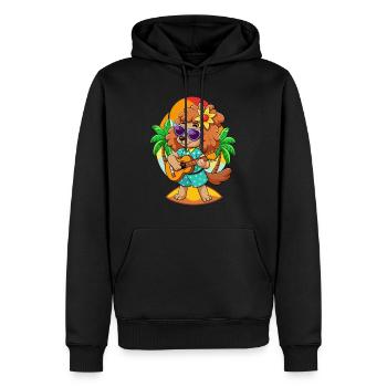 Drôle Caniche Chien Dessin Animé Plage D’été Lunettes De Soleil - Sweat à capuche Premium bio Homme - noir - Devant - Nico (187cm)