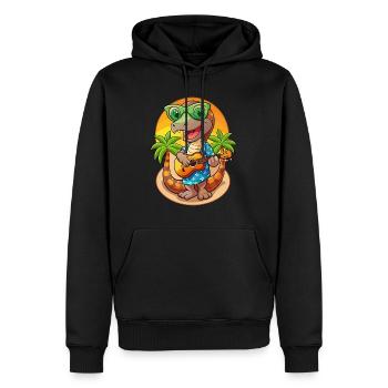 Lustige Schlange Cartoon Sommer Strand Sonnenbrille Gitarre - Männer Premium Bio Hoodie - Schwarz - Vorne - Nico (187cm)