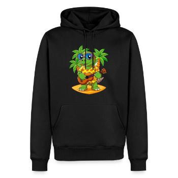 Lustige Schildkröte Cartoon Sommer Strand Sonnenbrille - Männer Premium Bio Hoodie - Schwarz - Vorne - Nico (187cm)
