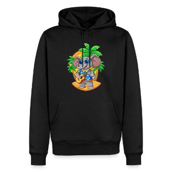 Lustige Elefant Cartoon Sommer Strand Sonnenbrille - Männer Premium Bio Hoodie - Schwarz - Vorne - Nico (187cm)