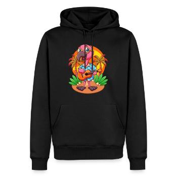 Lustige Flamingo Cartoon Sommer Strand Sonnenbrille - Männer Premium Bio Hoodie - Schwarz - Vorne - Nico (187cm)