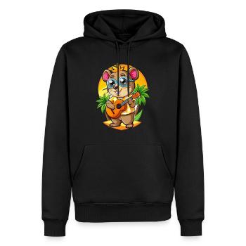 Lustige Hamster Cartoon Sommer Strand Sonnenbrille - Männer Premium Bio Hoodie - Schwarz - Vorne - Nico (187cm)