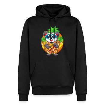 Drôle Panda Dessin Animé Plage D’été Lunettes De Soleil Guitare - Sweat à capuche Premium bio Homme - noir - Devant - Nico (187cm)